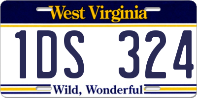 WV license plate 1DS324