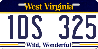 WV license plate 1DS325
