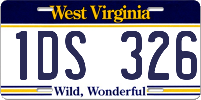 WV license plate 1DS326