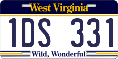 WV license plate 1DS331