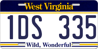WV license plate 1DS335