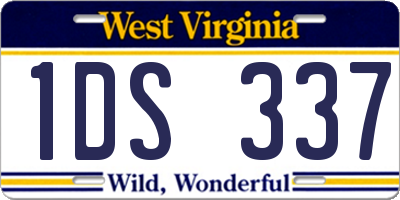 WV license plate 1DS337