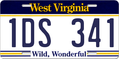 WV license plate 1DS341