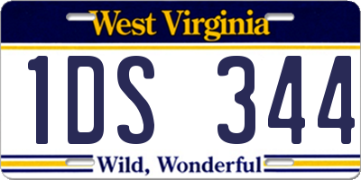 WV license plate 1DS344