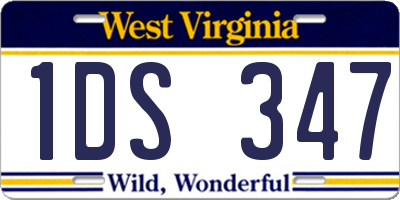 WV license plate 1DS347