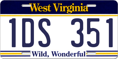 WV license plate 1DS351
