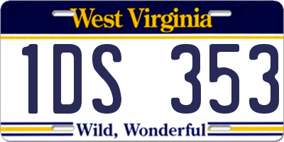 WV license plate 1DS353