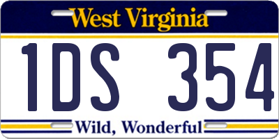 WV license plate 1DS354