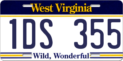 WV license plate 1DS355