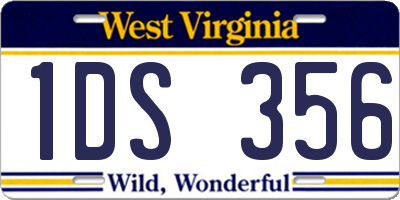 WV license plate 1DS356