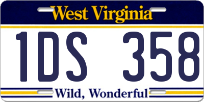 WV license plate 1DS358