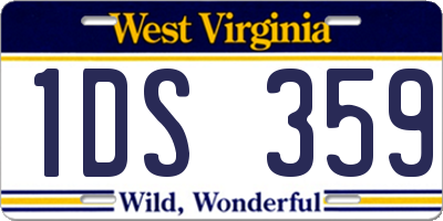 WV license plate 1DS359