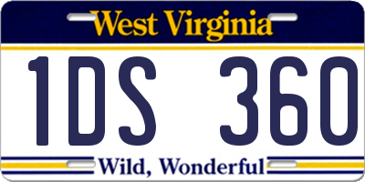 WV license plate 1DS360