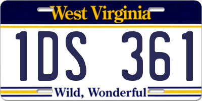 WV license plate 1DS361
