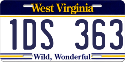 WV license plate 1DS363