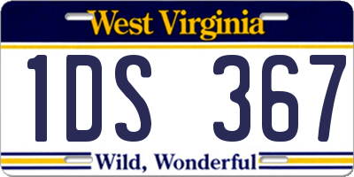 WV license plate 1DS367