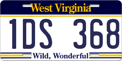 WV license plate 1DS368