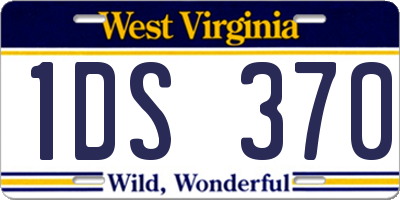 WV license plate 1DS370
