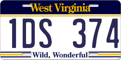 WV license plate 1DS374