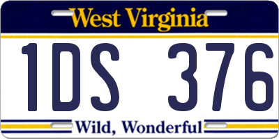 WV license plate 1DS376