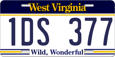 WV license plate 1DS377