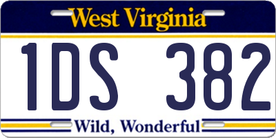 WV license plate 1DS382