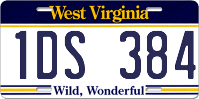 WV license plate 1DS384