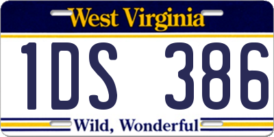 WV license plate 1DS386
