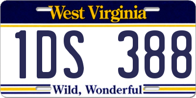 WV license plate 1DS388