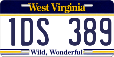 WV license plate 1DS389