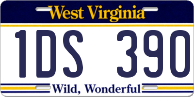 WV license plate 1DS390