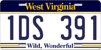 WV license plate 1DS391
