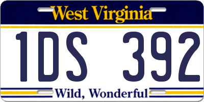 WV license plate 1DS392