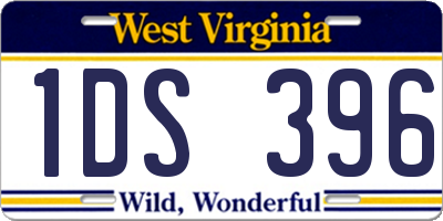 WV license plate 1DS396