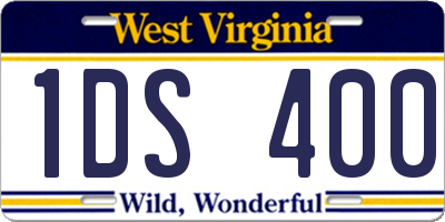 WV license plate 1DS400