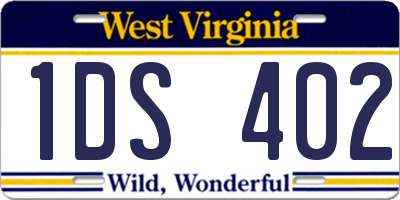 WV license plate 1DS402