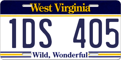 WV license plate 1DS405