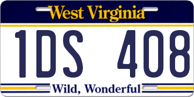 WV license plate 1DS408