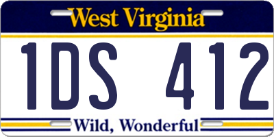 WV license plate 1DS412