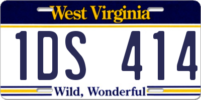 WV license plate 1DS414