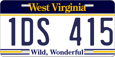 WV license plate 1DS415