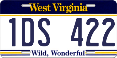 WV license plate 1DS422