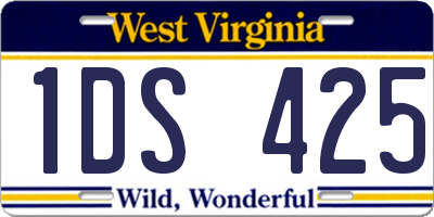 WV license plate 1DS425