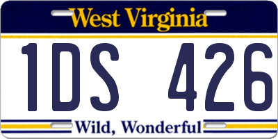 WV license plate 1DS426