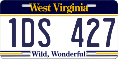 WV license plate 1DS427