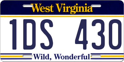 WV license plate 1DS430
