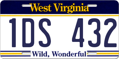 WV license plate 1DS432