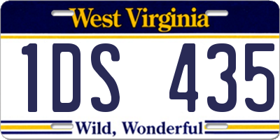 WV license plate 1DS435