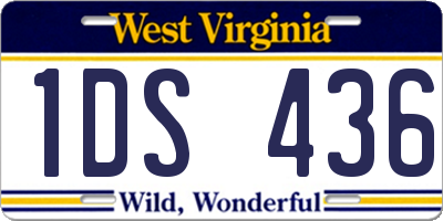 WV license plate 1DS436