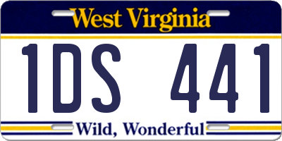 WV license plate 1DS441